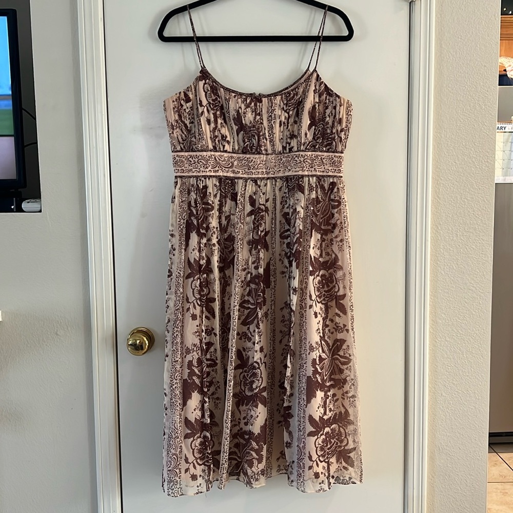 Jones New York 100% Silk Spaghetti Strap Dress.